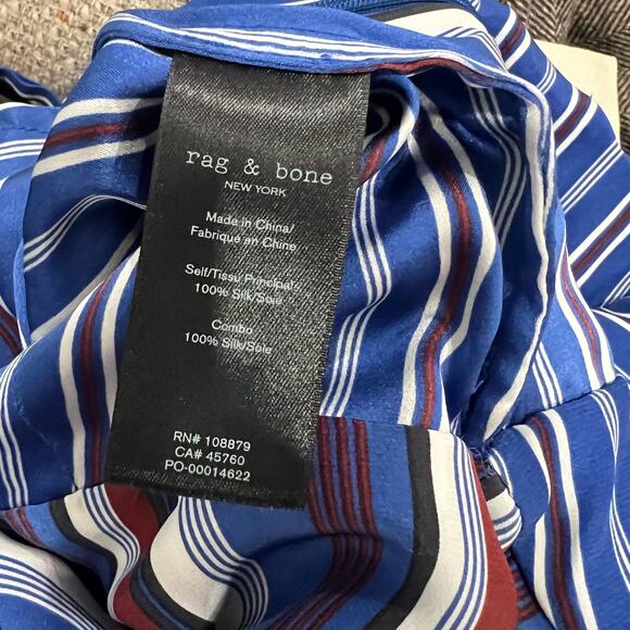 NWT Rag and Bone Blue‎ Multi Felix Jumpsuit 100% Silk $595 MSRP Size 00 - Picture 10 of 14